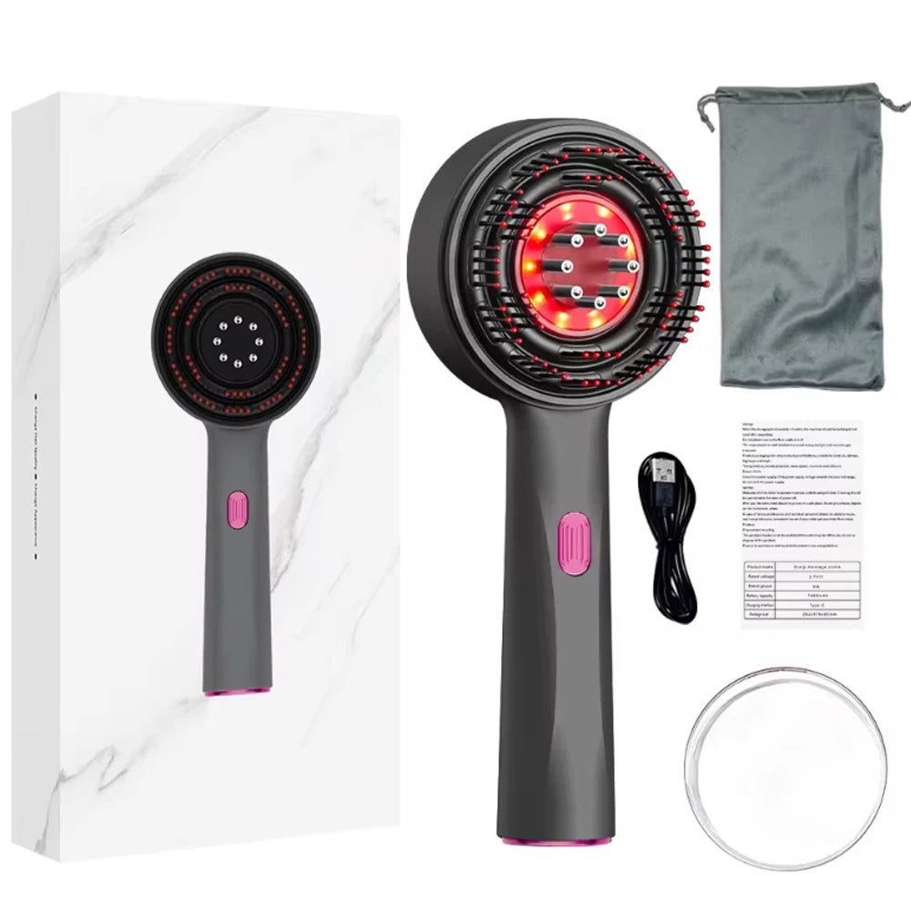 3-in-1 Red Light Therapy Hair Growth Comb | Scalp Massage & Oil Applicator
