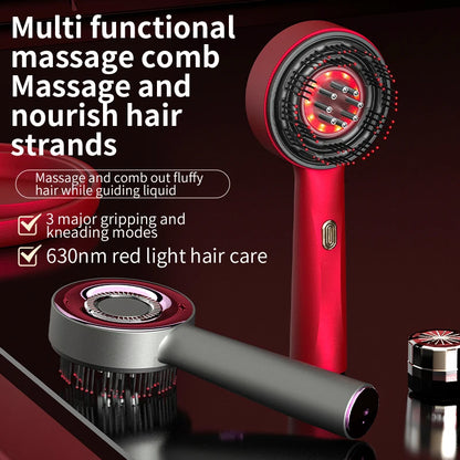 3-in-1 Red Light Therapy Hair Growth Comb | Scalp Massage & Oil Applicator