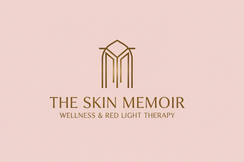 The Skin Memoir logo with pink background